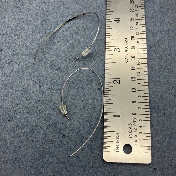 Primrose Threader Earrings Sterling Silver Pierced Curl Curved - Picture 6 of 6